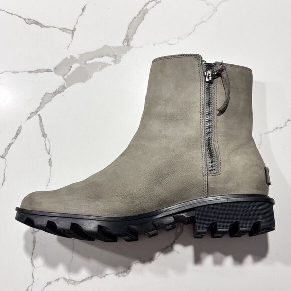 Sorel Grey Taupe Waterproof Suede Leather Ankle Boots Booties  NL3157-052 Gray 9 - Picture 4 of 13